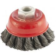 Щетка для УШМ 75 мм, М14, "чашка", двухрядная, крученая проволока 0.5 мм Matrix