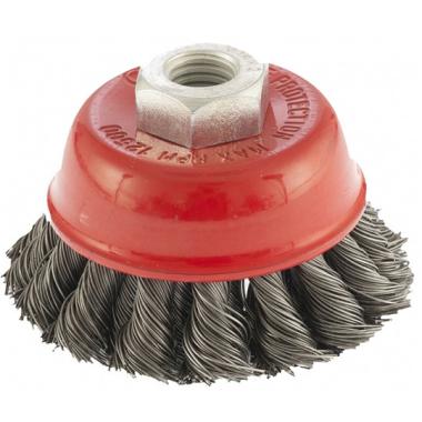 Щетка для УШМ 75 мм, М14, "чашка", двухрядная, крученая проволока 0.5 мм Matrix