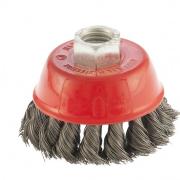 Щетка для УШМ 75 мм, М14, "чашка", крученая проволока 0.35 мм Matrix