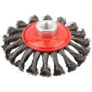Корщетка-колесо с наклоном, гайка М14, стальная витая проволока 115 мм ФИТ