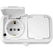 Розетка "Пралеска"2ОП с/з белый IP54