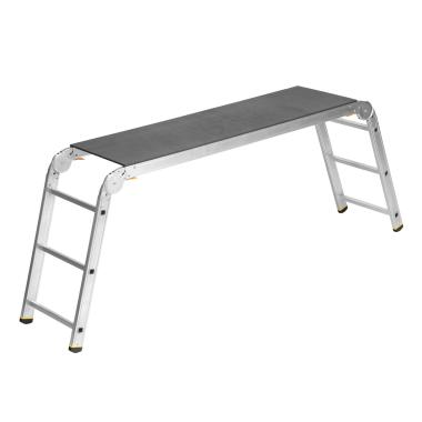 Лестница-подмости шарнирные, 3 ступени, площадка 1,45*0,46м h=0,83м, до 150 кг, Сибртех