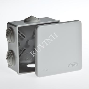 Коробка распаячная 85х85x40мм ОП крышка 7 вх.IP54