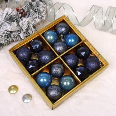 Шар 6 см, (набор 16 шт)"Зимняя вечеринка", Сапфир, 201-4275