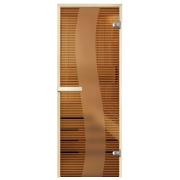 Стеклянная дверь для сауны и бани АРТ Прозрачная "ВОЛНА" 1900*700 стекло 8мм