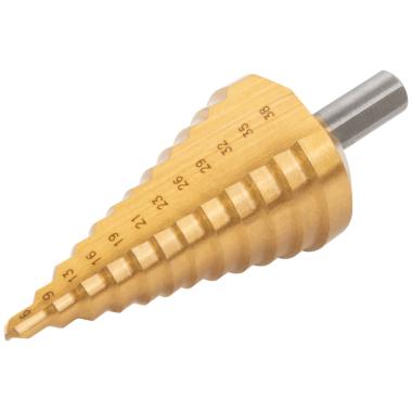 Сверло ступенчатое hss по металлу, 12 ступеней, 6-38 мм MOS