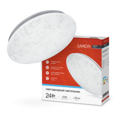 Светильник накладной Deco Бамбук 24вт 6500К 1560 Лм d300х55мм IP40 InHome