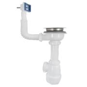 Сифон 3 1/2*40 с переливом гибким, прямоуг.Aquant В0145(аналог А0145S)