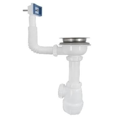 Сифон 3 1/2*40 с переливом гибким, прямоуг.Aquant В0145(аналог А0145S)