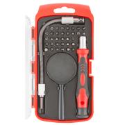 Отвертка с битами для точных работ, 36 crv бит, в пластиковом боксе КУРС