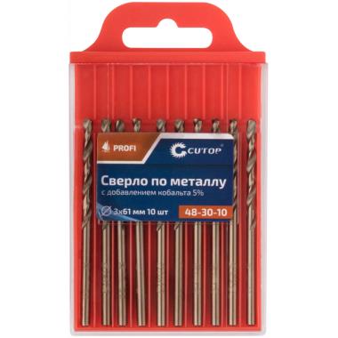 Сверло по металлу 3 x 61 мм, кобальт 5%, 10 шт/уп (ПОШТУЧНО), CUTOP Profi