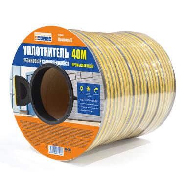 Уплотнитель резиновый D-профиль 12*10мм, для щелей размером 7-8 мм, двойной 2*20/40м чёрный 4Walls