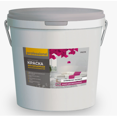 Краска ВД Professional РW206 интерьер/моющ супербелая 25кг