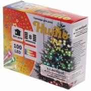 Эл. гирлянда,9,5м, 100ламп, 8 реж.,Мультицвет (возможность соединения) 129-018