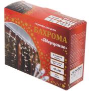 Эл. гирлянда,Бахрома,"Мерцание", ш1,5м*в30/50см 48 ламп,IP20,Белый 183-366