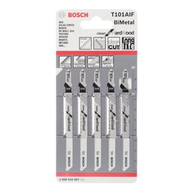 Пилки для лобзика Bosch T101AIF (2608634897) по дереву L77 мм чистый рез (5 шт.)