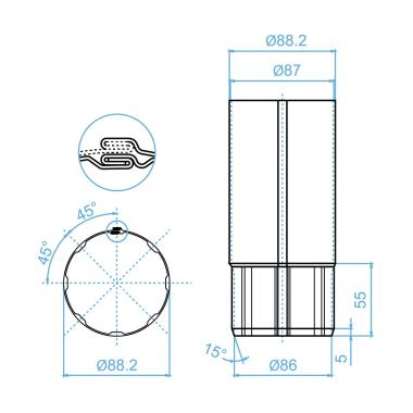 Труба водосточная круглая 3 м,125*90мм Серый графит (RAL 7024) OSNO