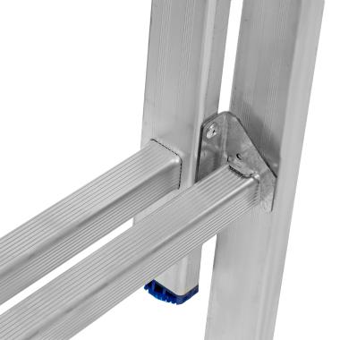 Лестница, 2х 7 ступеней двухсекционная алюминиевая 1.96м (max h=3.6м), до 150кг, Сибртех