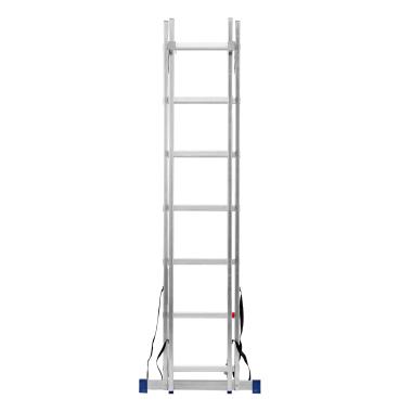 Лестница, 2х 7 ступеней двухсекционная алюминиевая 1.96м (max h=3.6м), до 150кг, Сибртех