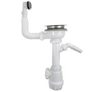 Сифон 3 1/2*40 с гибким переливом, круглый с носиком Aquant B0141