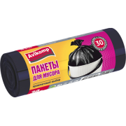 Пакеты для мусора  35л 30шт 6мкм рулон черный Avikomp Стандарт