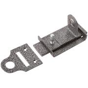 Засов накладной с проушинами, серебро  103 х 50 мм