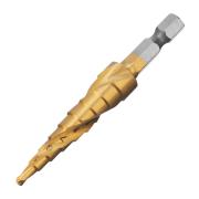 Сверло ступенчатое 4-5-6-7-8-9-10-11-12 мм, HSS, 6-гранный хвостовик, Matrix