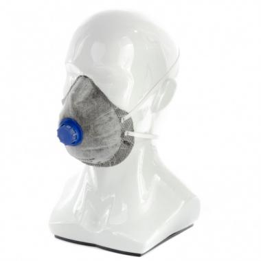 Полумаска фильтрующая формованная "Исток", угольный слой, клапан выдоха, класс защитыFFP1 NR, Россия