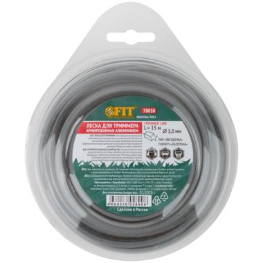 Леска для садовых триммеров армированная алюминием "Звезда" 3,0 мм х 15 м ФИТ