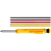 Карандаш строительный автоматический, 6 сменных грифелей, FIT