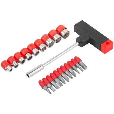 Отвертка Т-образная, 10 crv бит и 9 головок КУРС