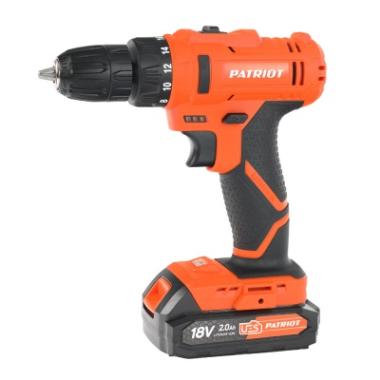 Дрель-шуруповерт аккумуляторная PATRIOT BR 187UES, Li-ion, 18В, 2,0Ач, 25Нм,(дерево / сталь)    20мм / 8мм,  кейс