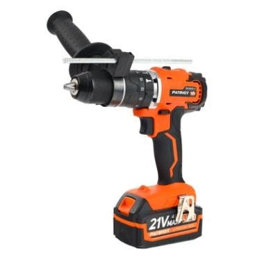 Дрель-шуруповерт аккумуляторная PATRIOT BR 216UES-h две батареи Li-ion, УДАР, бесщеточный двигатель,  патрон 13мм, большой кейс, зарядка за 1 час, комплект бит и сверл, UES