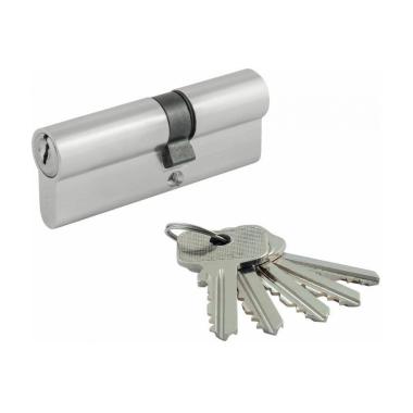 Цилиндр замка Rico 80 (35/45) без вертушки (нет винта крепление цилиндра) Хром