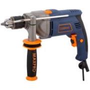 Дрель ударная 850 Вт; 0-2700об/мин; ключевой патрон 1,5-13мм; 2,4 кг; антивибрационная ручка; резиновые вставки; металлический корпус редуктор.Max-pro