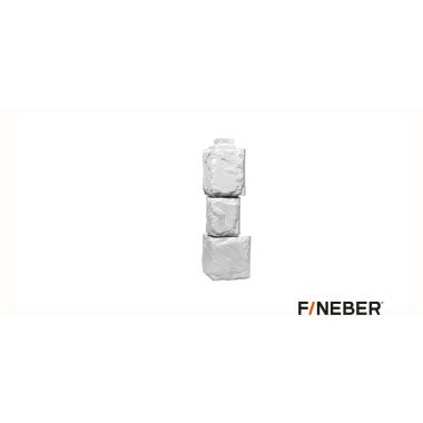 Угол наружный FineBer Камень крупный, мелованный белый 459х140х140 мм (10шт/уп)