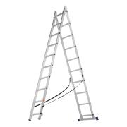 Лестница, 2х10 ступеней двухсекционная алюминиевая 2,78м (max h=4,78м), до 150 кг, Сибртех