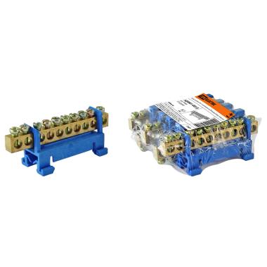 Шина N нулевая 6х9мм 10груп.DIN-рейку на изоляторе,стойка маленькая TDM