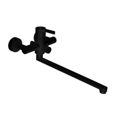 Смеситель для ванны шаровый с изливом F-35см, перекл. душа, черный,G016094, Gota Rocio