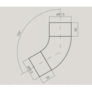 Угловое колено 60° 125*90мм OSNO (шоколад(8017))