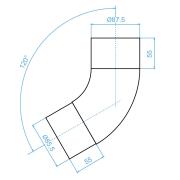 Угловое колено 60° 125*90мм OSNO (cигнально белый(9003))