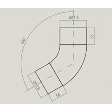 Угловое колено 60° 125*90мм OSNO (cигнально белый(9003))