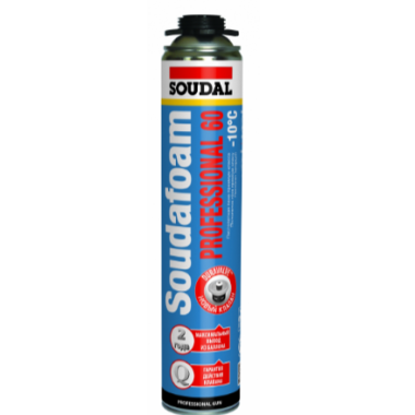Пена монтажная SOUDAL Soudafoam Professional 60л 750мл проф.зимняя от -10°C (12шт/кор.,56кор./палл)