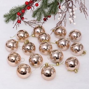 Шар 6 см (набор 24 шт) "Глянец", шампань 201-1384