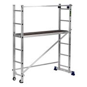 Лестница-помост  3В1(помост, двухсекционная, приставная) 6 ступеней 1,7м, 2колеса, до150 кг, Сибртех