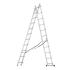 Лестница, 2х11 ступеней двухсекционная алюминиевая 3.07м (max h=5.41м), до 150 кг, Сибртех