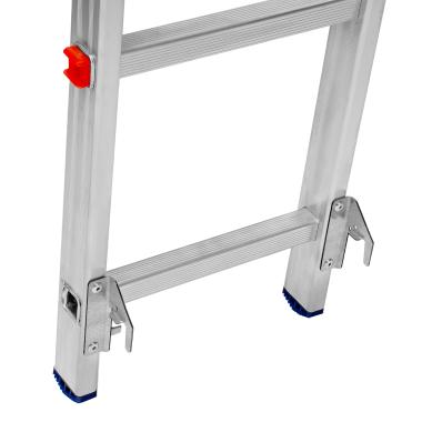 Лестница, 2х11 ступеней двухсекционная алюминиевая 3.07м (max h=5.41м), до 150 кг, Сибртех
