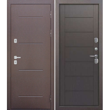 Дверь мет.ISOTERMA (терморазрыв) Серебро Темный кипарис (мдф) (860мм) левая "Ferroni"