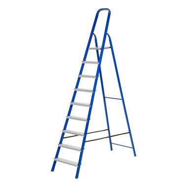 Стремянка 9 ступеней стальная с алюминиевыми ступенями 2,64м (h площадки 1,85м), до 150 кг, Сибртех