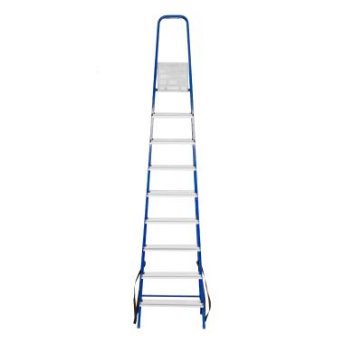 Стремянка 9 ступеней стальная с алюминиевыми ступенями 2,64м (h площадки 1,85м), до 150 кг, Сибртех